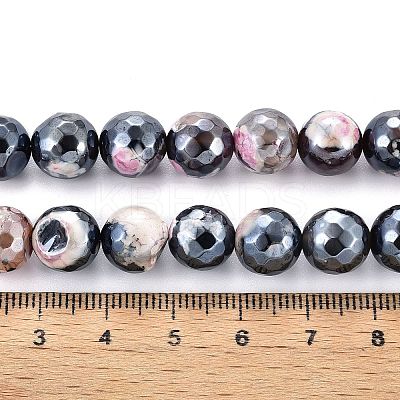 Electroplate Natural Fire Crackle Agate Beads Strands G-T131-55-13-1