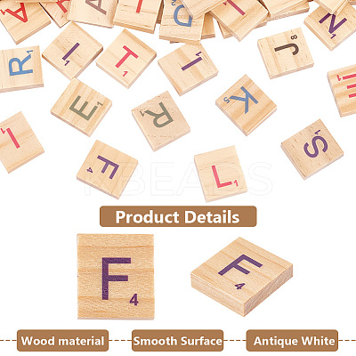 Random Mixed Capital Letters or Unfinished Blank Wooden Scrabble Tiles DIY-WH0162-89-1