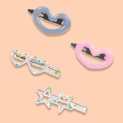 20Pcs 4 Style Plastic Snap Hair Clips PHAR-CP0001-24-1