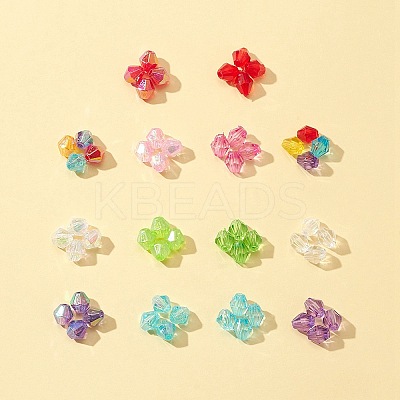 700Pcs 14 Style Bicone AB Color Plated Eco-Friendly Transparent Acrylic Beads TACR-FS0001-32-1