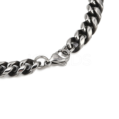 Tarnish Resistant Men's 304 Stainless Steel Cuban Link Chain Bracelets STAS-A051-04B-01-1