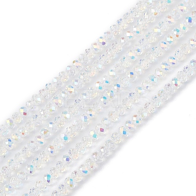 Transparent Electroplate Glass Beads Strands EGLA-F156-AB06-1