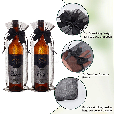 24Pcs 4 Colors Organza Wine Storage Drawstring Bags ABAG-BBC0001-28A-1