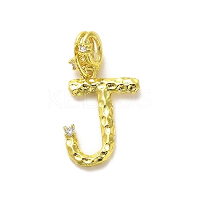 Rack Plating Brass Micro Pave Cubic Zirconia European Dangle Charms KK-L210-015G-J-1
