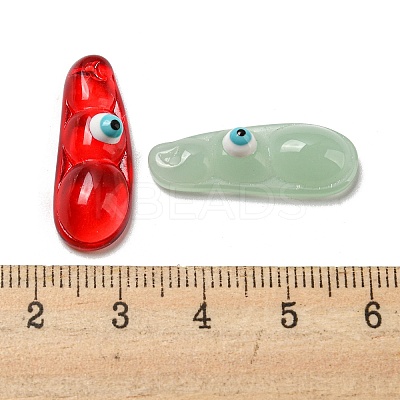 Transparent Glass with Enamel Pendants GLAA-G108-01-1