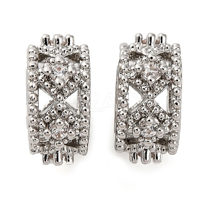 Brass Micro Pave Cubic Zirconia European Beads KK-K378-39P-1