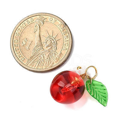 Baking Paint Transparent Glass Charms PALLOY-JF04490-01-1