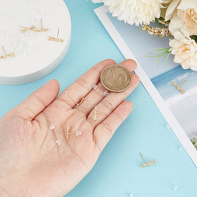 10Pcs Brass Bowknot Stud Earring Findings KK-BC0011-06-1