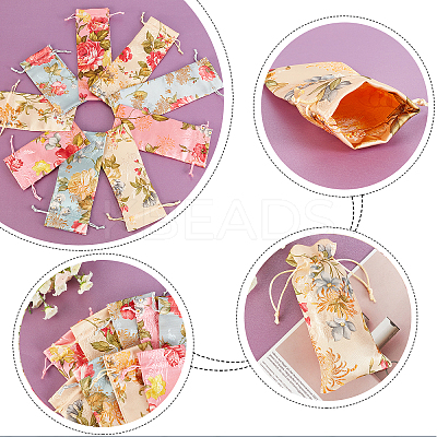9Pcs 9 Style Silk Pouches ABAG-GA0001-10-1