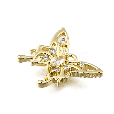 Brass Micro Pave Cubic Zirconia Charms KK-Q048-04G-1