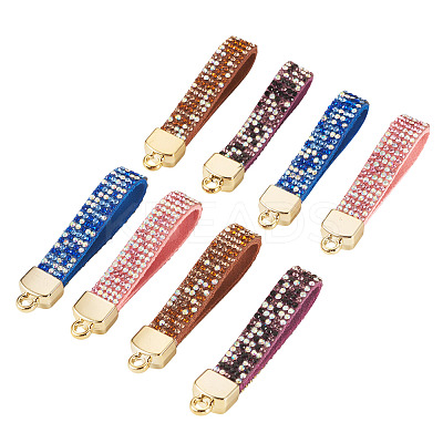 12Pcs 4 Colors Alloy Rhinestone Keychain Findings FIND-BT0001-38A-1