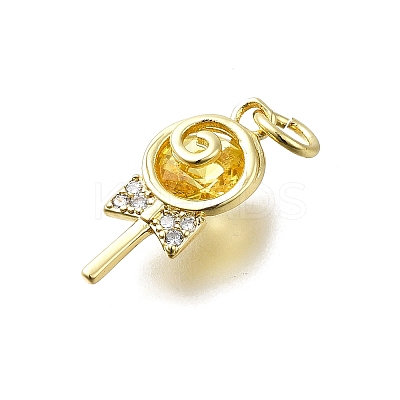 Brass Micro Pave Cubic Zirconia Pendants KK-K400-42G-01-1