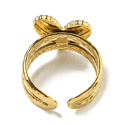 Ion Plating(IP) 304 Stainless Steel Open Cuff Rings RJEW-C079-08G-1
