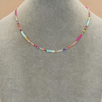 Glass Seed Beaded Necklaces for Women LO6603-1