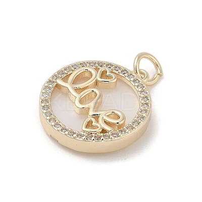 Brass Micro Pave Clear Cubic Zirconia Pendants KK-A207-10A-G-1