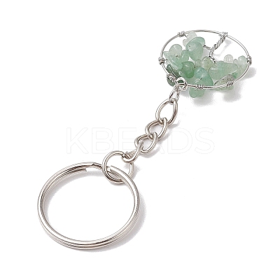 Natural Gemstone Tree of Life Keychains KEYC-JKC00755-1