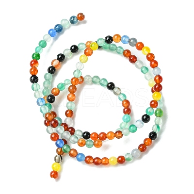 Natural Agate Round Bead Strands X-G-A130-3mm-K03-1