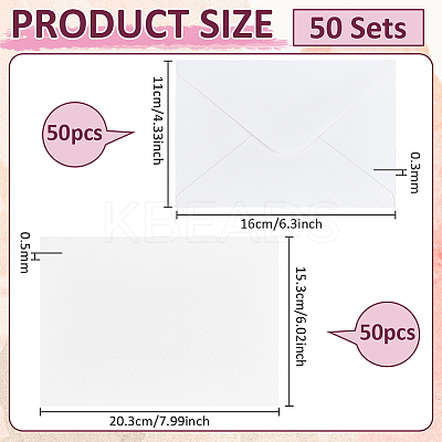 50Pcs Wood Pulp Cotton Blank Greeting Cards DIY-WH0816-027B-1