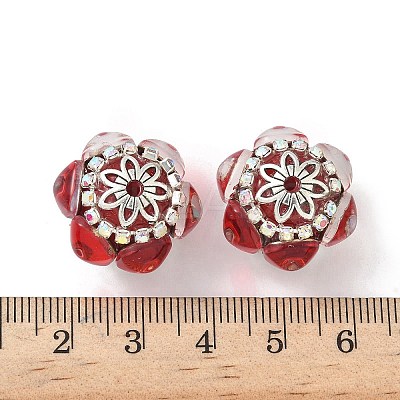 Acrylic Rhinestone Rondelle Beads CLAY-NH0003-02AS-02-1