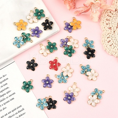 30Pcs Alloy Enamel Pendants ENAM-YW0005-92-1