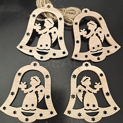 Unfinished Wood Pendant Decorations WOCR-PW0001-123-20-1