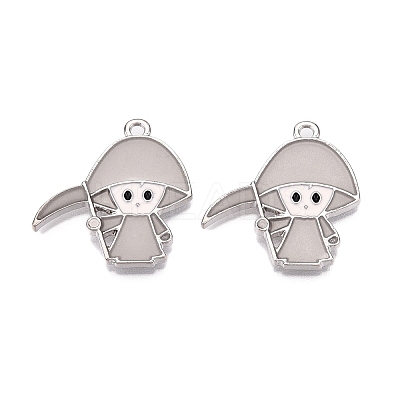 Halloween Theme Rack Plating Luminous Alloy Enamel Pendants ENAM-N056-237P-1