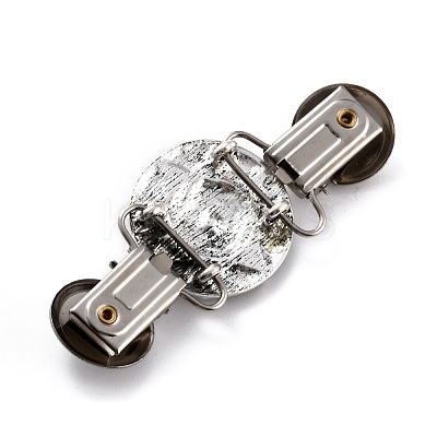 Vintage Alloy with Rhinestone Cardigan Clips JEWB-B002-09AS-1