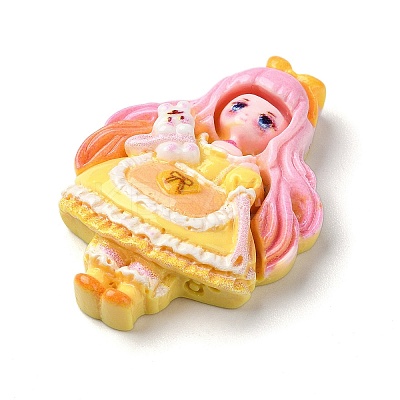 Cartoon Girls Opaque Resin Decoden Cabochons RESI-S392-03B-06-1