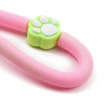 Cat Paw Print PVC Rope Keychains KEYC-B015-03LG-02-1