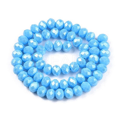 Electroplate Glass Beads Strands EGLA-A044-P8mm-A08-1
