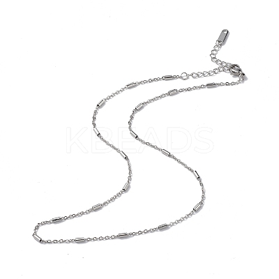 Non-Tarnish 304 Stainless Steel Column Link Chain Necklace for Men Women NJEW-K245-019E-1