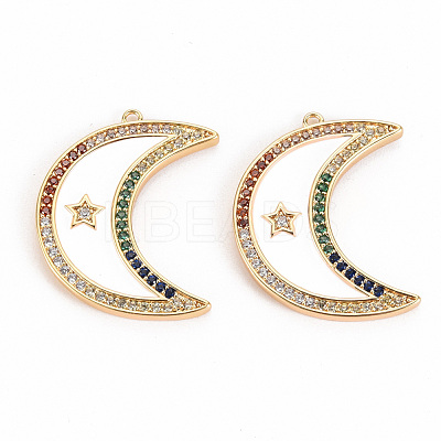 Brass Micro Pave Colorful Cubic Zirconia Pendants KK-S356-298A-NF-1