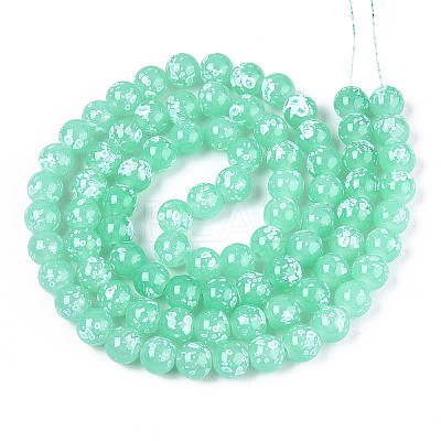 Baking Paint Glass Beads Strands DGLA-N015-10mm-07-1