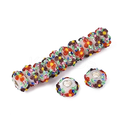 Handmade Lampwork & Brass Core European Beads LAMP-N044-06S-01-1