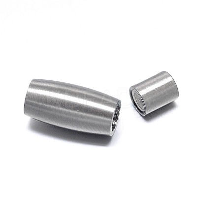 Tarnish Resistant Column 304 Stainless Steel Magnetic Clasps with Glue-in Ends LS-STAS-D059-15D-1