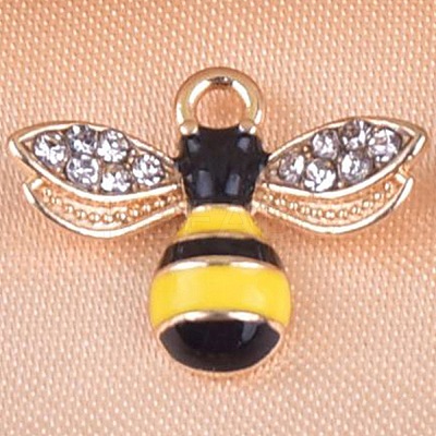Bee Alloy Rhinestone Charms Pendant FIND-SZC0010-474-1