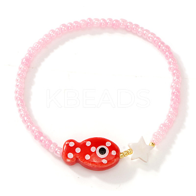 Handmade Porcelain & Resin Beads Stretch Bracelets for Women RS1476-8-1