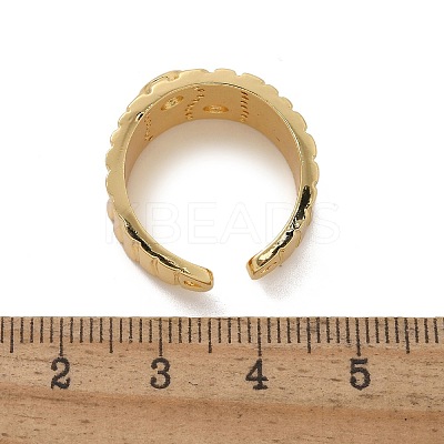 Brass Micro Pave Clear Cubic Zirconia Cuff Rings for Women RJEW-U041-13G-1