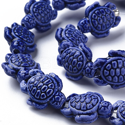 Glazed Porcelain Beads PORC-Q265-007D-1