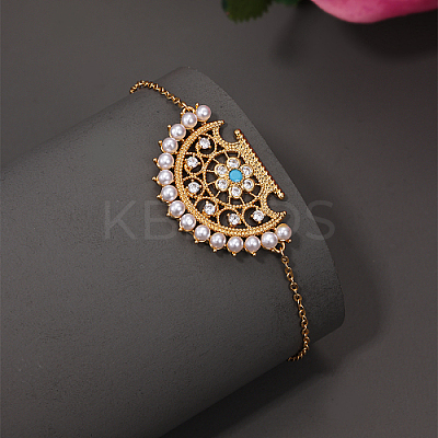 Brass Micro Pave Cubic Zirconia Link Bracelets for Women ZT3909-1
