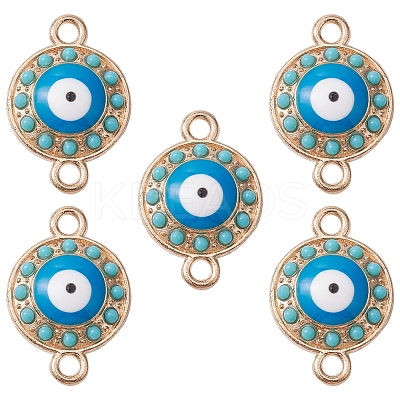 Alloy Connector Charms with Enamel and Synthetic Turquoise FIND-YW0003-53-1