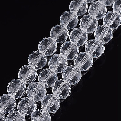 Transparent Glass Bead Strands X-GLAA-R095-8mm-15-1