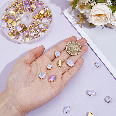 106pcs 6 Style Sew On Rhinestone FIND-OC0004-09B-1