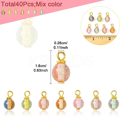 40Pcs Gradient Color Resin Pendants PALLOY-FS00029-1