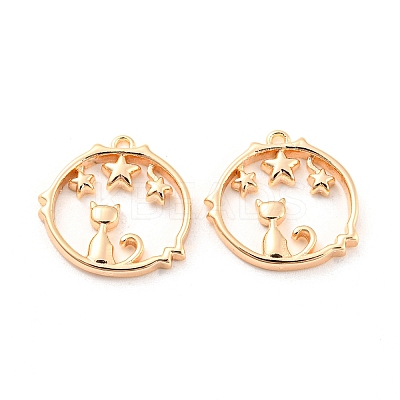 Brass Micro Pave Cubic Zirconia Pendants KK-E090-38G-1