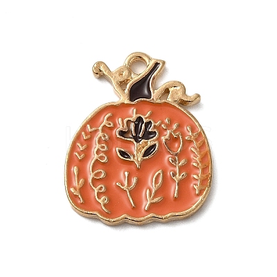 Thanksgiving Day Golden Tone Alloy Enamel Pendants ENAM-M002-01N-G-1