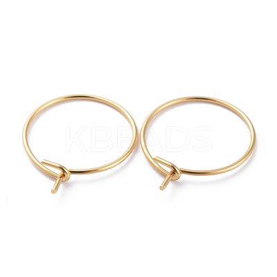 316 Surgical Stainless Steel Hoop Earring Findings STAS-J025-01A-G-1