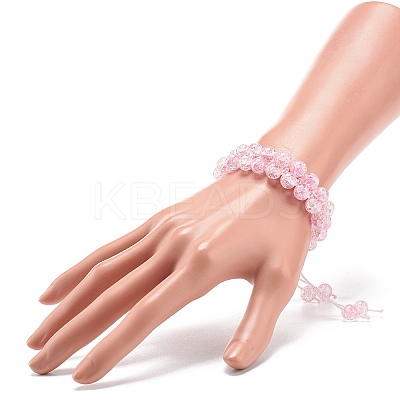 Bling Round Glass Braided Bead Bracelet BJEW-JB08794-01-1