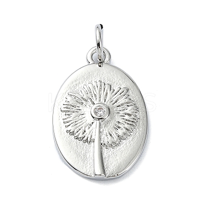 Rack Plating Brass Micro Pave Cubic Zirconia Pendants KK-Q810-01P-1