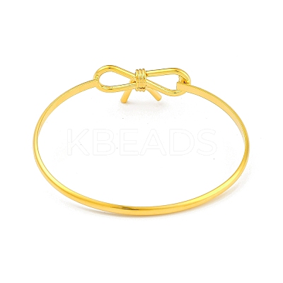 Adjustable Bowknot Brass Torque Bangles for Women BJEW-Z074-01G-1